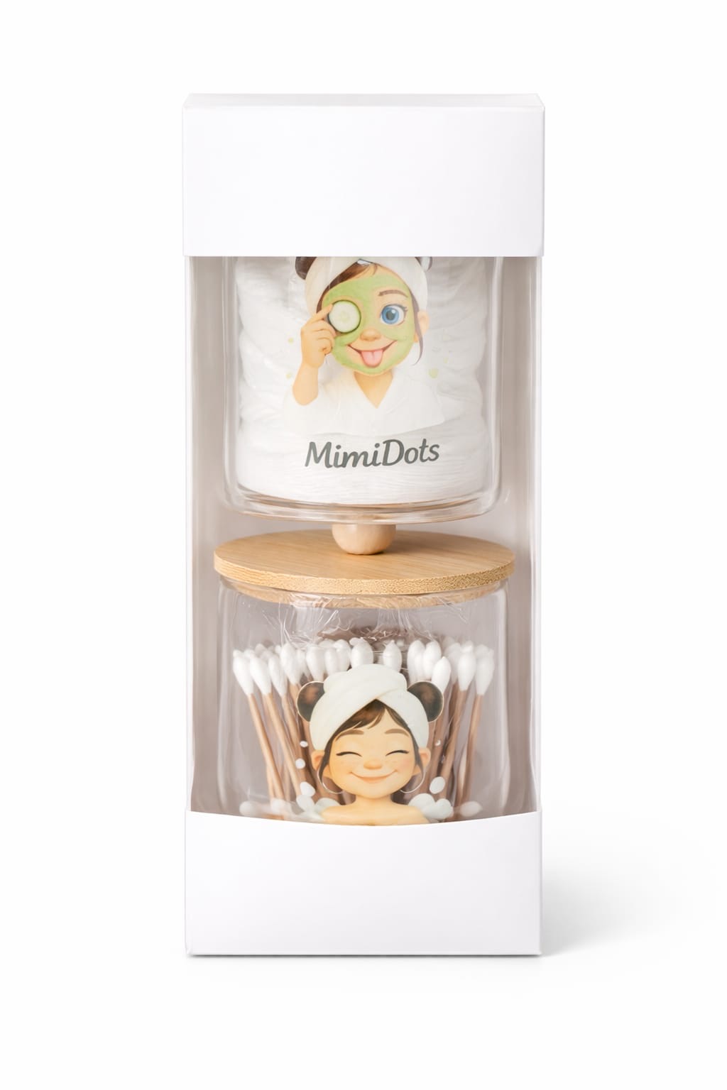 pack 2 botes mimidots baño – algodón y bastoncillos pack 2 botes mimidots baño – algodón y bastoncillos