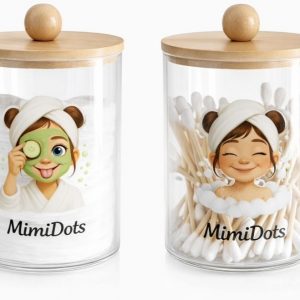 pack 2 botes mimidots baño – algodón y bastoncillos
