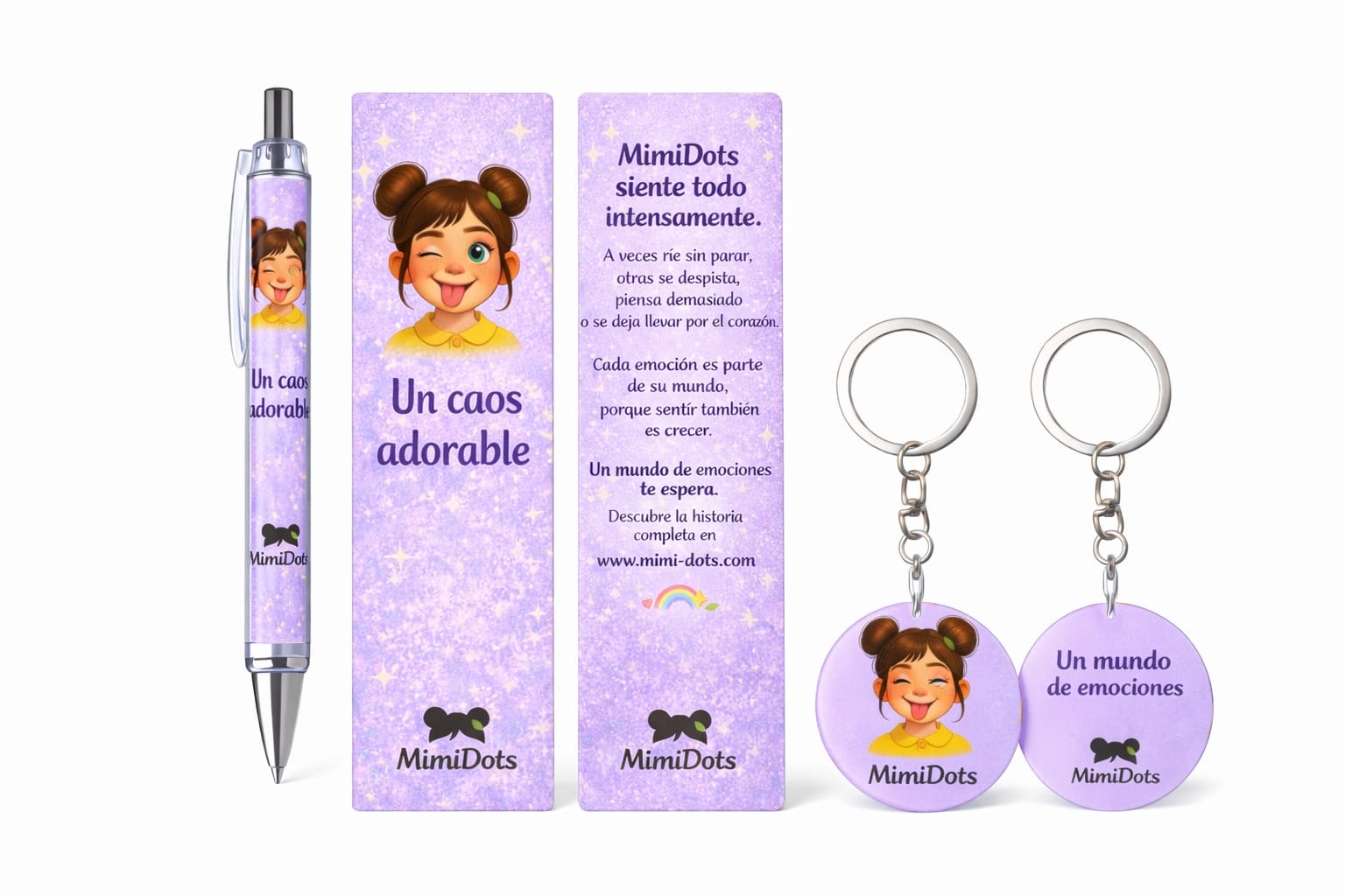 pack regalo mimidots bolígrafo + marcapáginas + llavero pack regalo mimidots bolígrafo + marcapáginas + llavero
