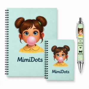 pack de libretas mimidots con libreta a4, libreta a6 y bolígrafo